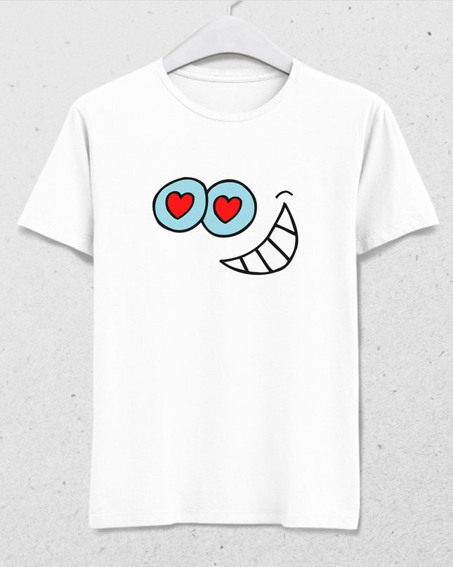 Eye Heart Smiley tişört - basmatik.com
