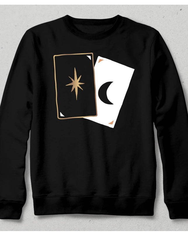 Tarot Falı Siyah Sweatshirt - basmatik.com