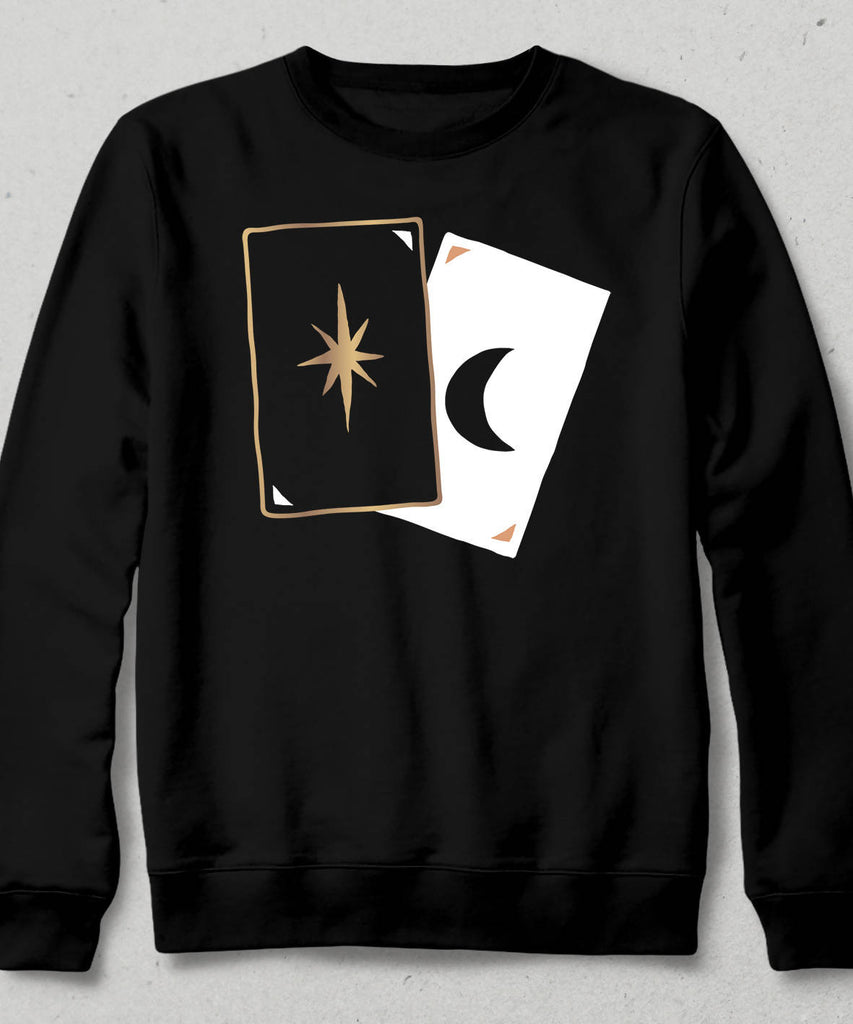 Tarot Falı Siyah Sweatshirt - basmatik.com
