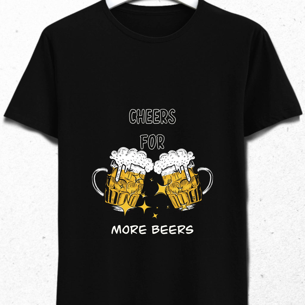 Cheers for More Beers Men's Black T-Shirt 