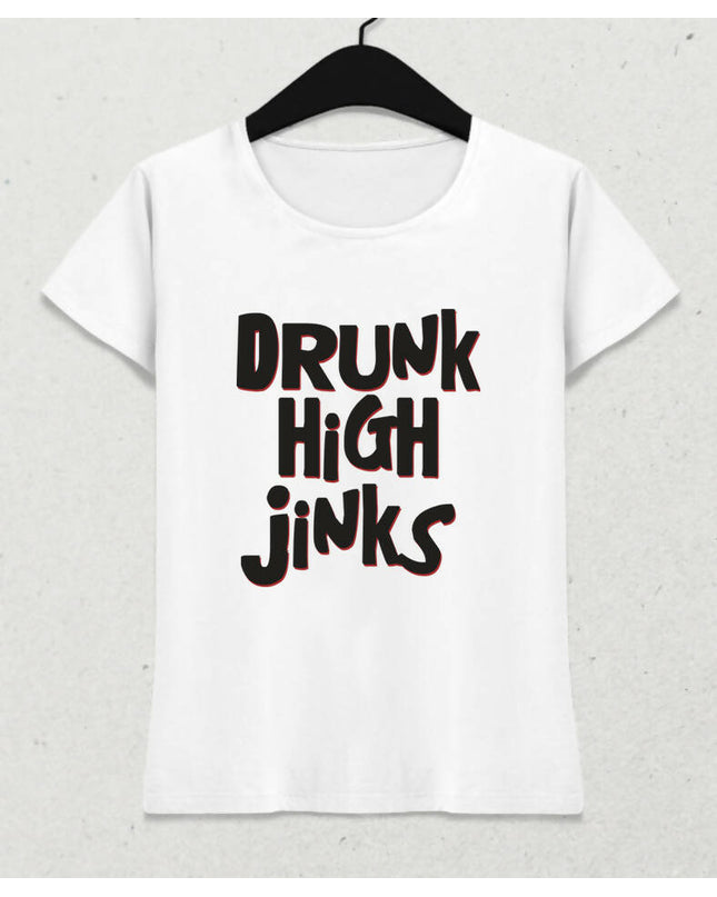 Drunk High Jinks Kadın Tişört Beyaz