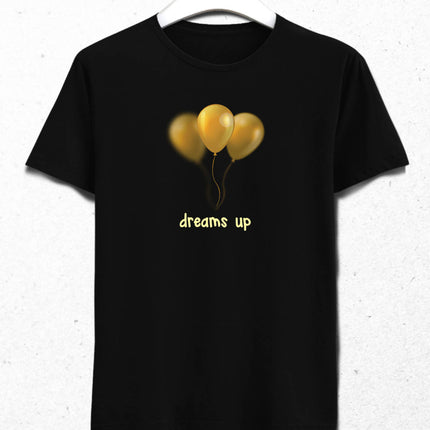Dreams Up Erkek Siyah Tişört - basmatik.com