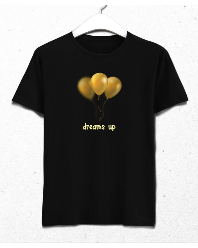 Dreams Up Erkek Siyah Tişört - basmatik.com