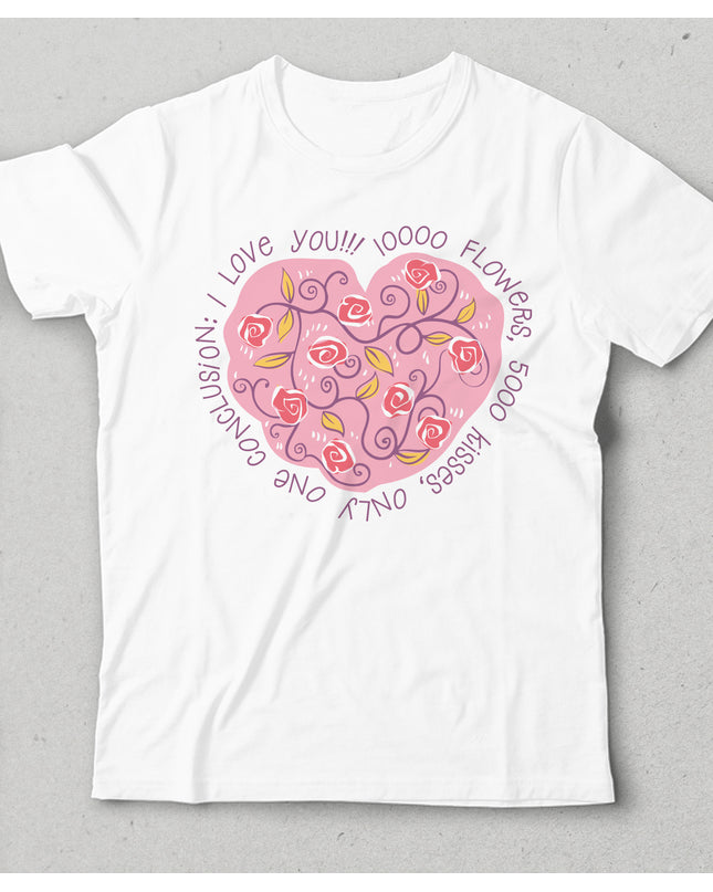 Kalpli çiçek cocuk tişört - basmatik.com