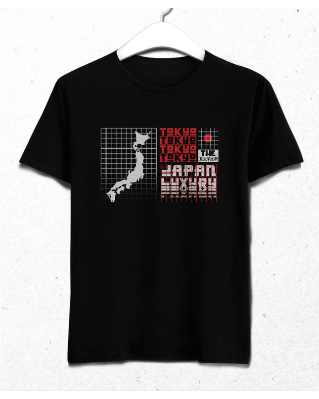 Japon Konsept Baskılı Erkek T-Shirt - basmatik.com