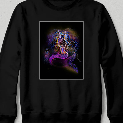 Mermaid Siyah Sweatshirt - basmatik.com