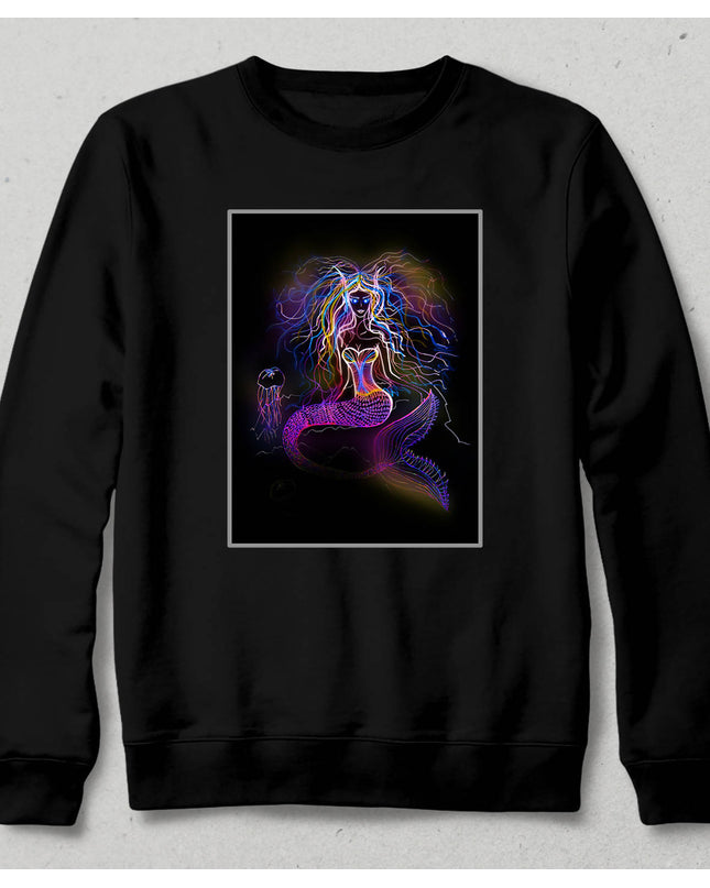 Mermaid Siyah Sweatshirt - basmatik.com