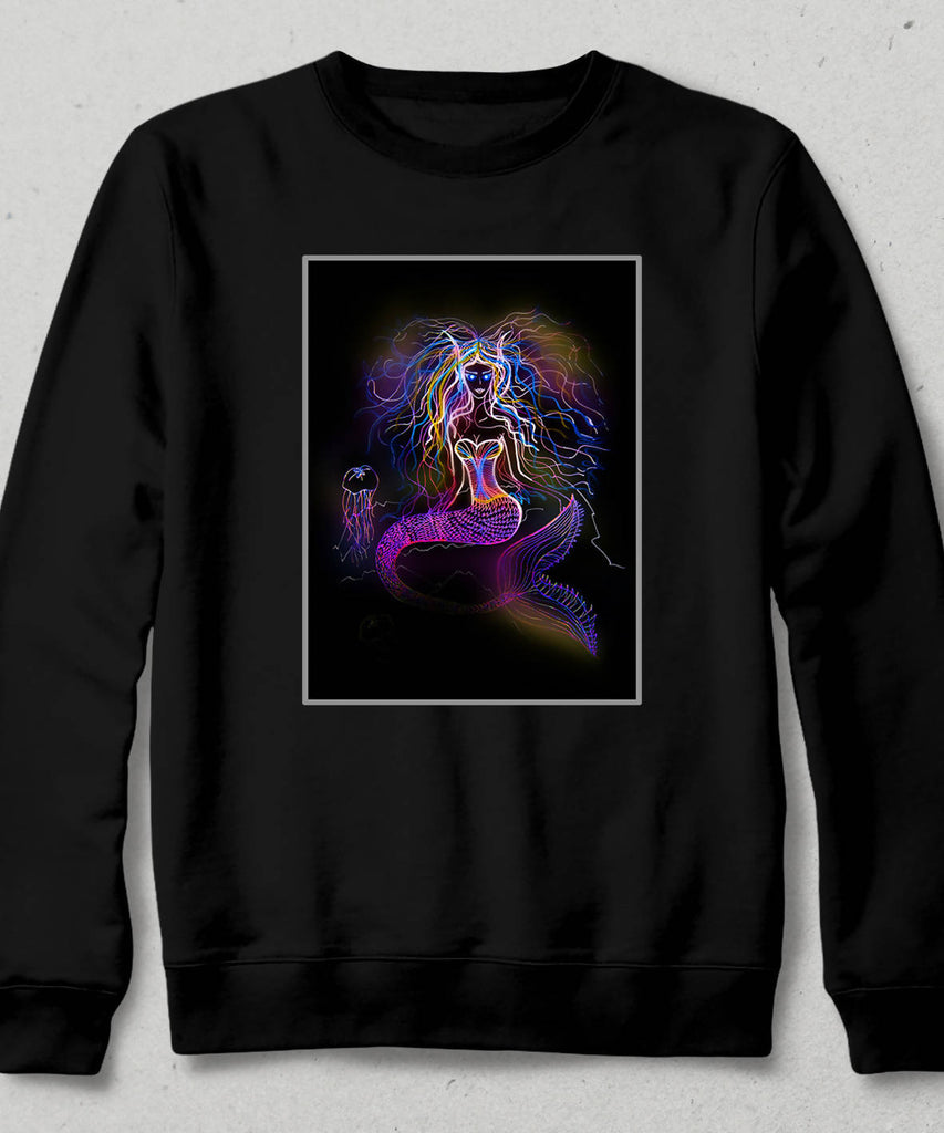 Mermaid Siyah Sweatshirt - basmatik.com