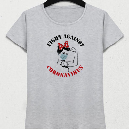 Fight against coronavirus kadın tişört - basmatik.com