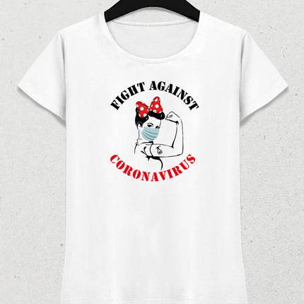 Fight against coronavirus kadın tişört - basmatik.com