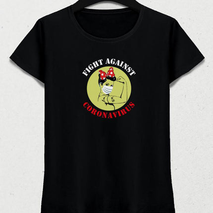 Fight against coronavirus kadın tişört - basmatik.com