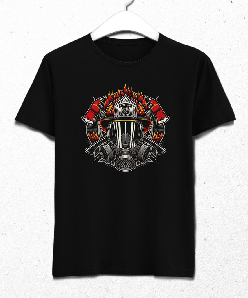 first in last out firefighter tshirt