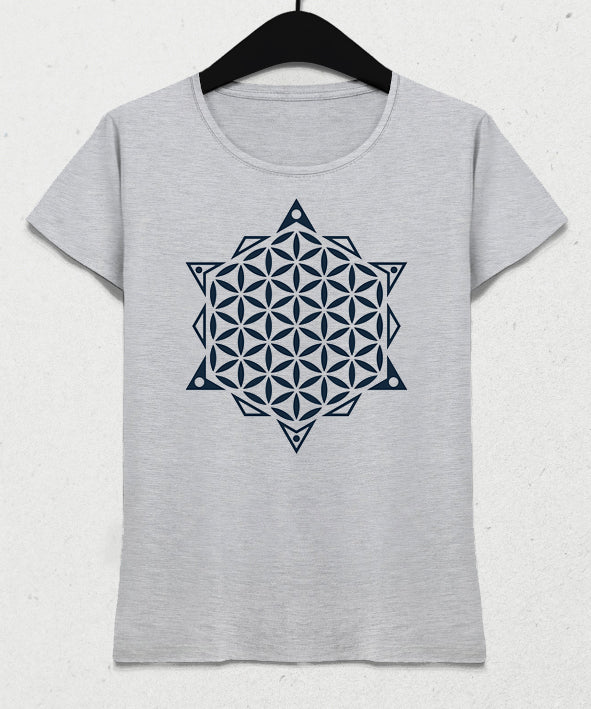 Flower of Life, Sacred Geometry kadın tişört - basmatik.com