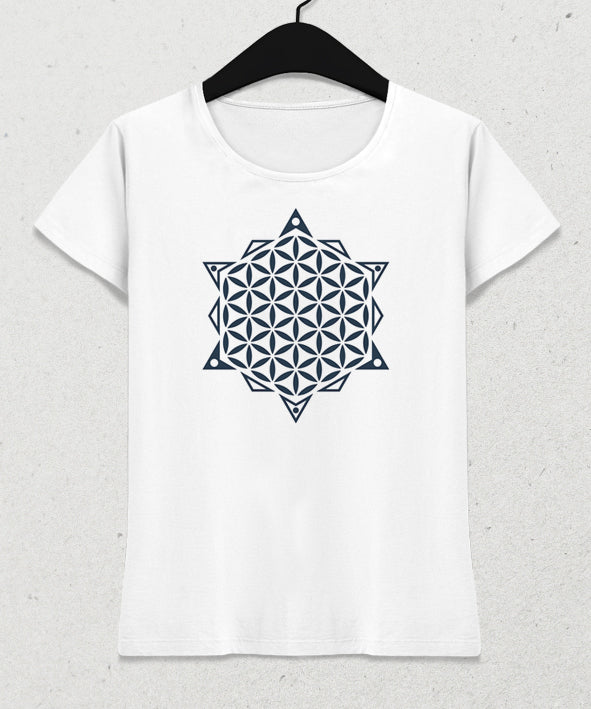 Flower of Life, Sacred Geometry kadın tişört - basmatik.com