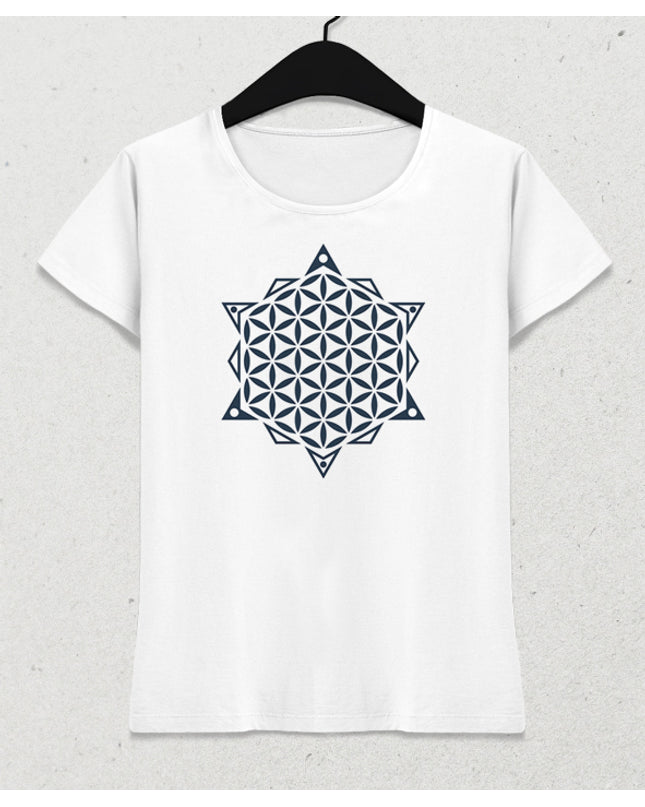Flower of Life, Sacred Geometry kadın tişört - basmatik.com