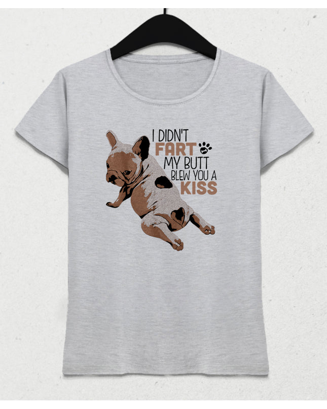French bulldog kiss kadın tişört - basmatik.com