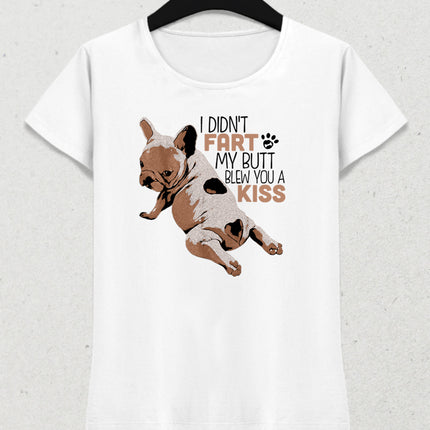 French bulldog kiss kadın tişört - basmatik.com