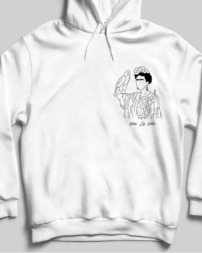 Frida Beyaz Kapşonlu - basmatik.com