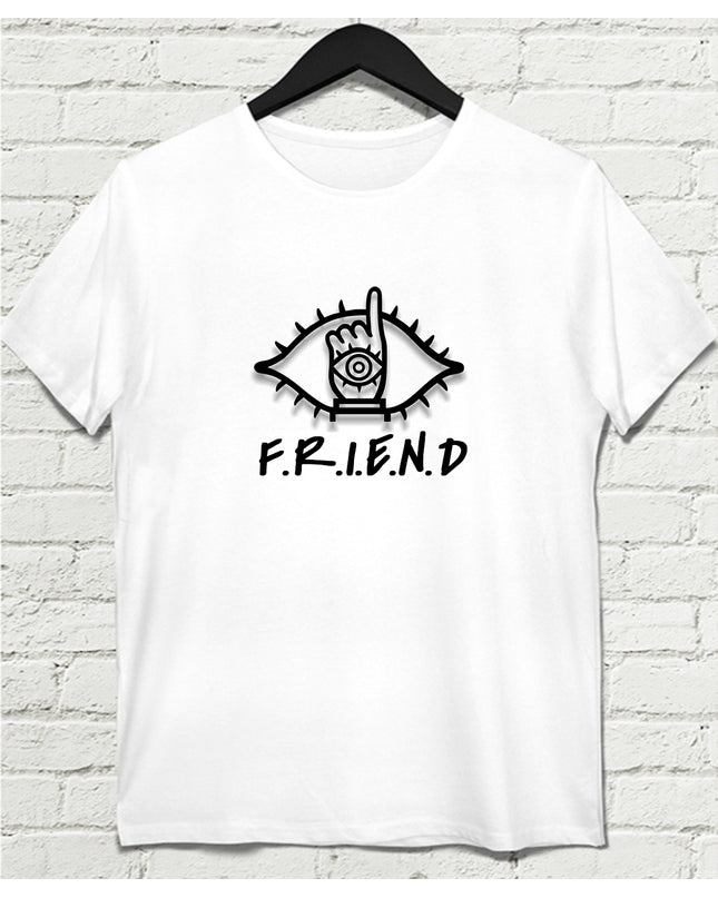 Friend Beyaz Erkek Tshirt - basmatik.com