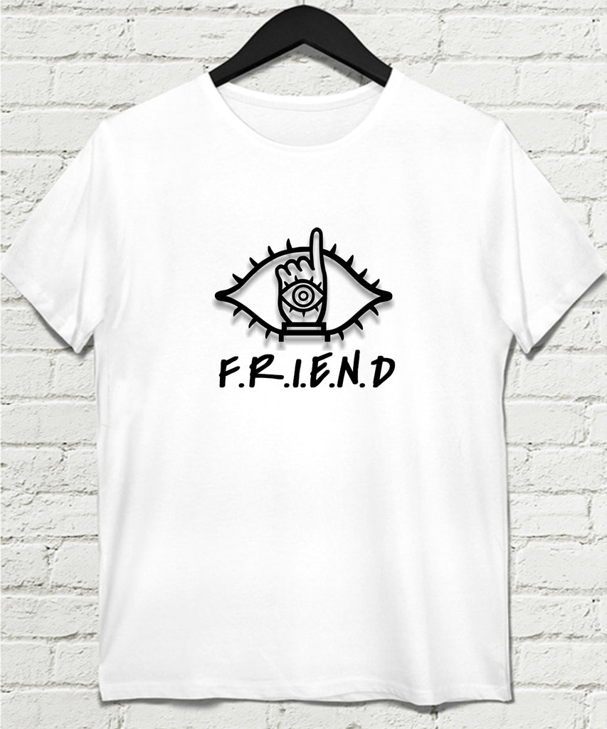 Friend Beyaz Erkek Tshirt - basmatik.com