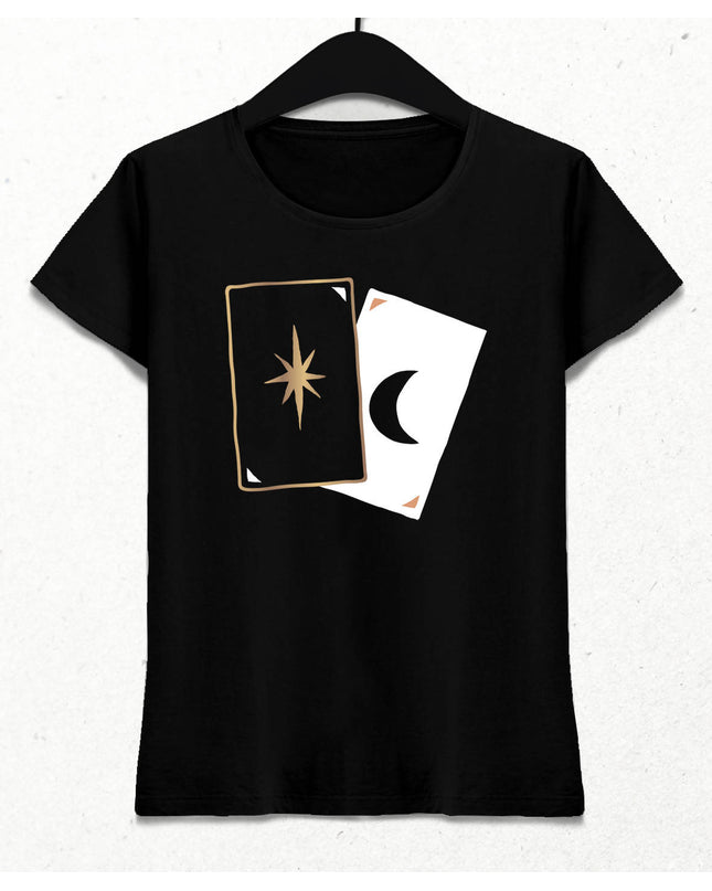 Tarot Falı Kadın Siyah Tişört - basmatik.com