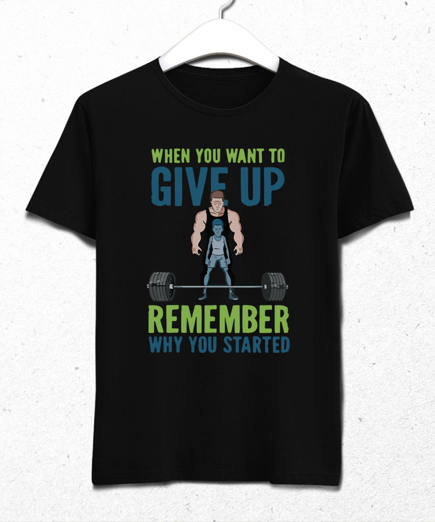 Give up Gym tişört - basmatik.com