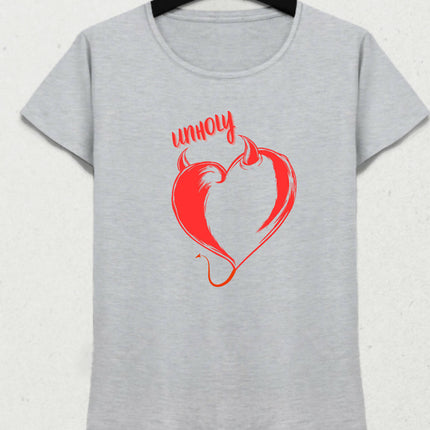 Unholy Kadın Kısa Kollu Pamuklu Penye T-Shirt