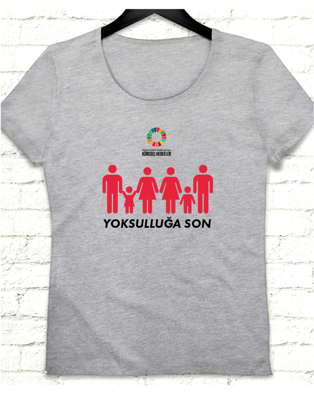 Hedef 1 Gri Kadın tshirt - basmatik.com