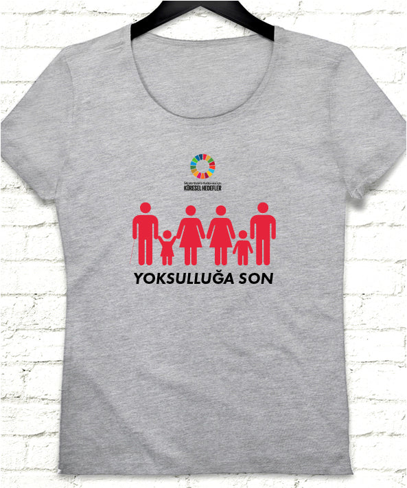 Hedef 1 Gri Kadın tshirt - basmatik.com