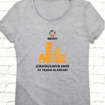 Hedef 11 Gri Kadın tshirt - basmatik.com