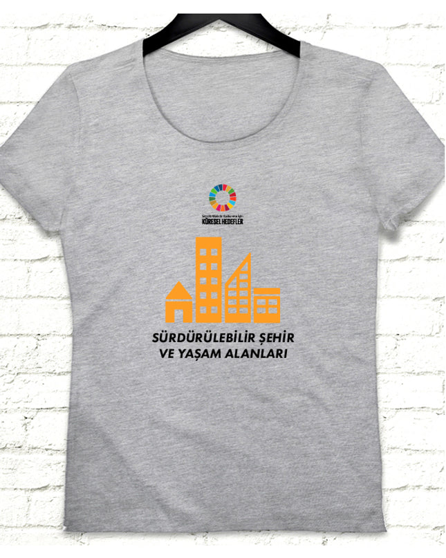 Hedef 11 Gri Kadın tshirt - basmatik.com