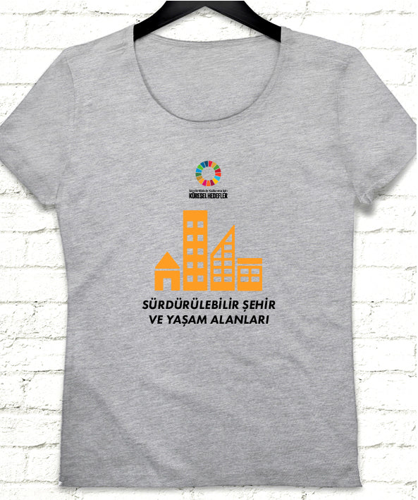 Hedef 11 Gri Kadın tshirt - basmatik.com