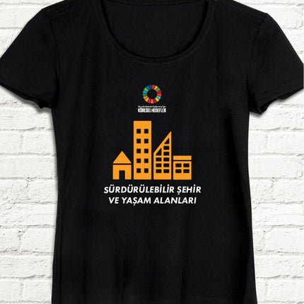 Hedef 11 Siyah Kadın tshirt - basmatik.com