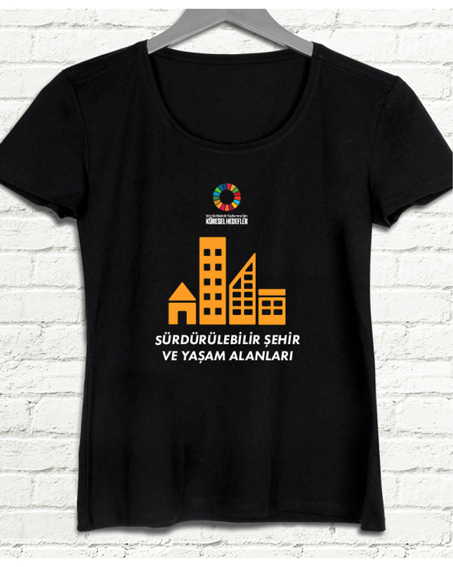 Hedef 11 Siyah Kadın tshirt - basmatik.com