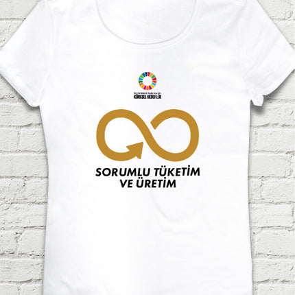 Hedef 12 Beyaz Kadın tshirt - basmatik.com