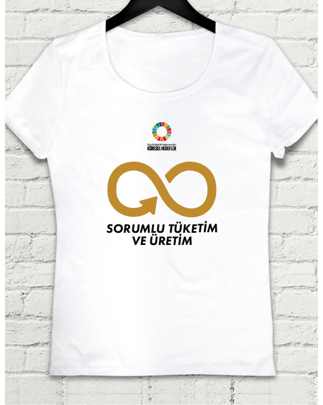 Hedef 12 Beyaz Kadın tshirt - basmatik.com