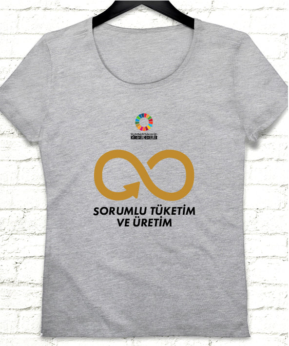 Hedef 12 Gri Kadın tshirt - basmatik.com