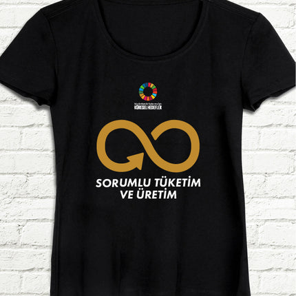 Hedef 12 Siyah Kadın tshirt - basmatik.com