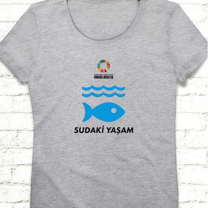 Hedef 14 Gri Kadın tshirt - basmatik.com