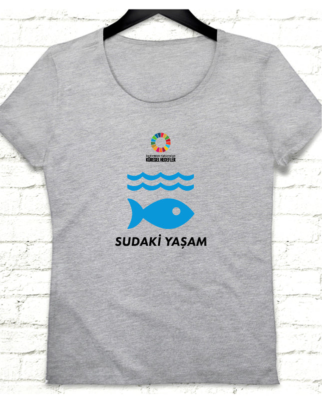 Hedef 14 Gri Kadın tshirt - basmatik.com
