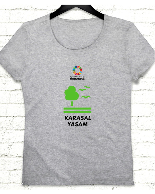 Hedef 15 Gri Kadın tshirt - basmatik.com