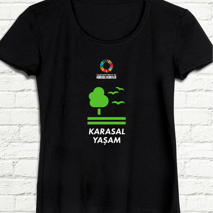 Hedef 15 Siyah Kadın tshirt - basmatik.com