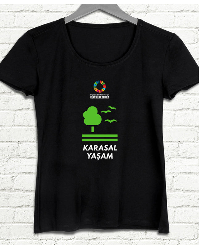 Hedef 15 Siyah Kadın tshirt - basmatik.com