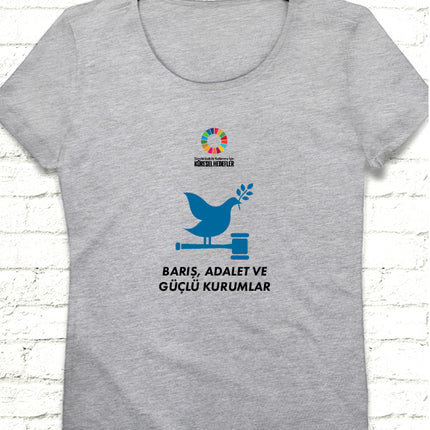Hedef 16 Gri Kadın tshirt - basmatik.com