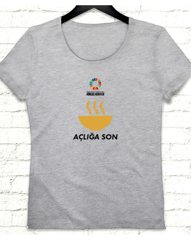 Hedef 2 Gri Kadın tshirt - basmatik.com