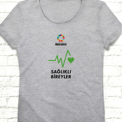 Hedef 3 Gri Kadın tshirt - basmatik.com