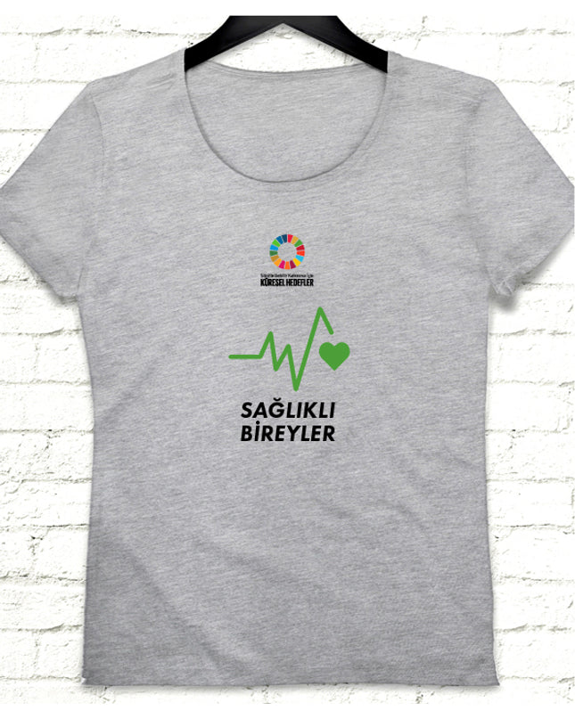 Hedef 3 Gri Kadın tshirt - basmatik.com