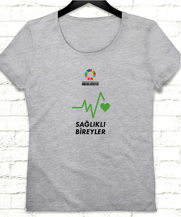 Hedef 3 Gri Kadın tshirt - basmatik.com