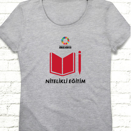 Hedef 4 Gri Kadın tshirt - basmatik.com
