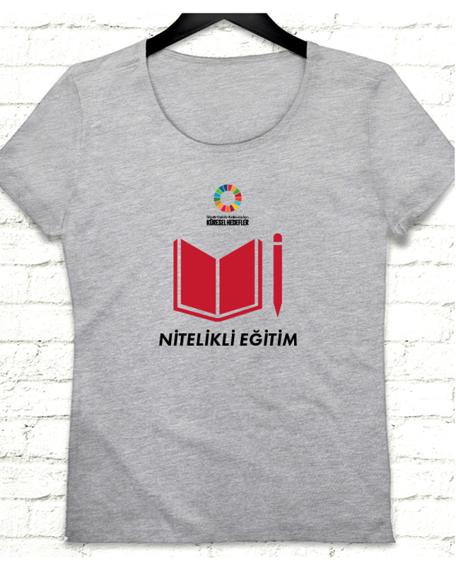 Hedef 4 Gri Kadın tshirt - basmatik.com